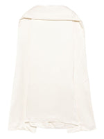 Beige Raw-edge Silk Dress 1