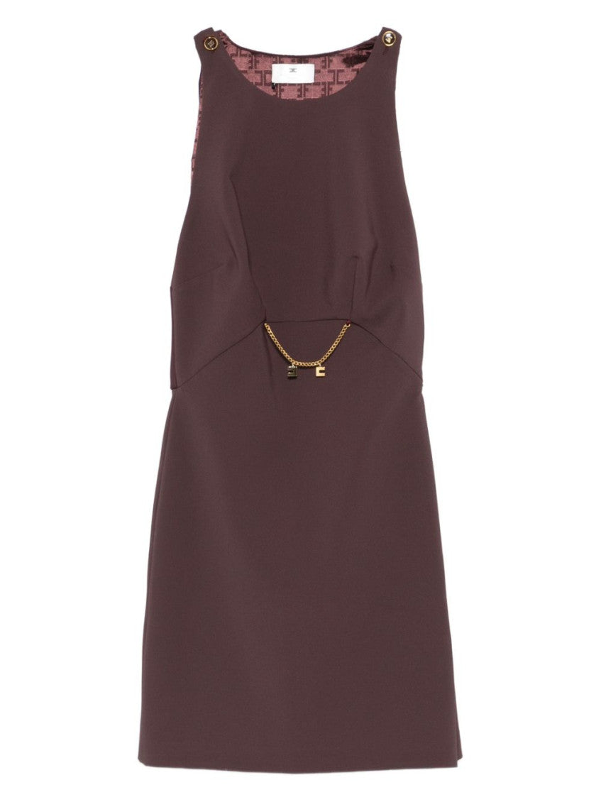 Brown Chain-embellished Dress 1