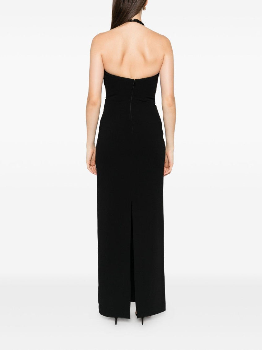 Black Riva Halterneck Draped Maxi Dress 2