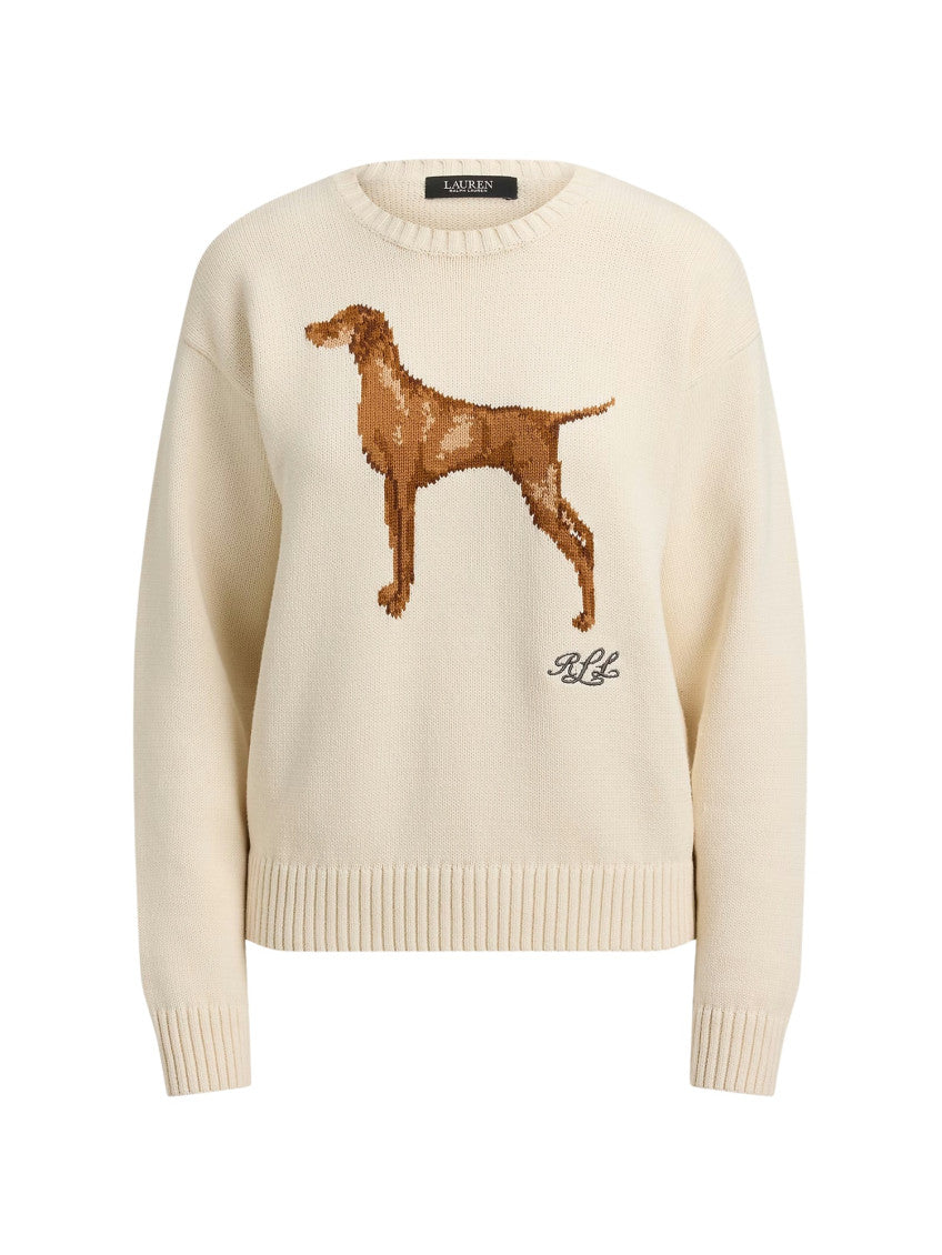 Ivory Graphic Crew Neck Sweater 1