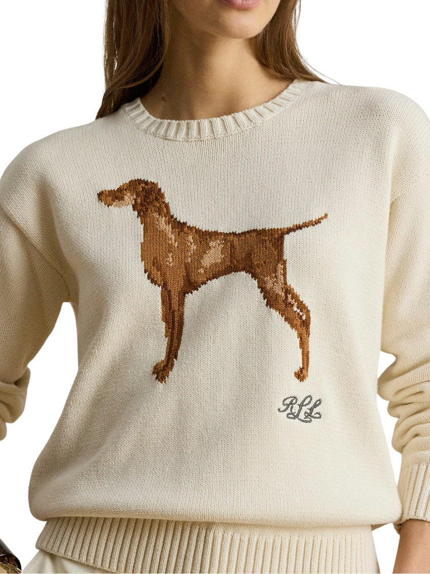 Ivory Graphic Crew Neck Sweater 2