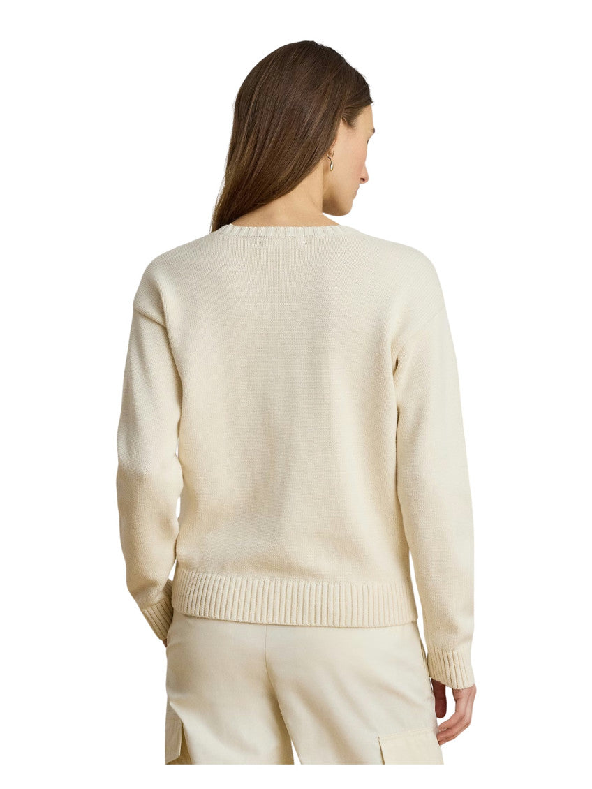 Ivory Graphic Crew Neck Sweater 3