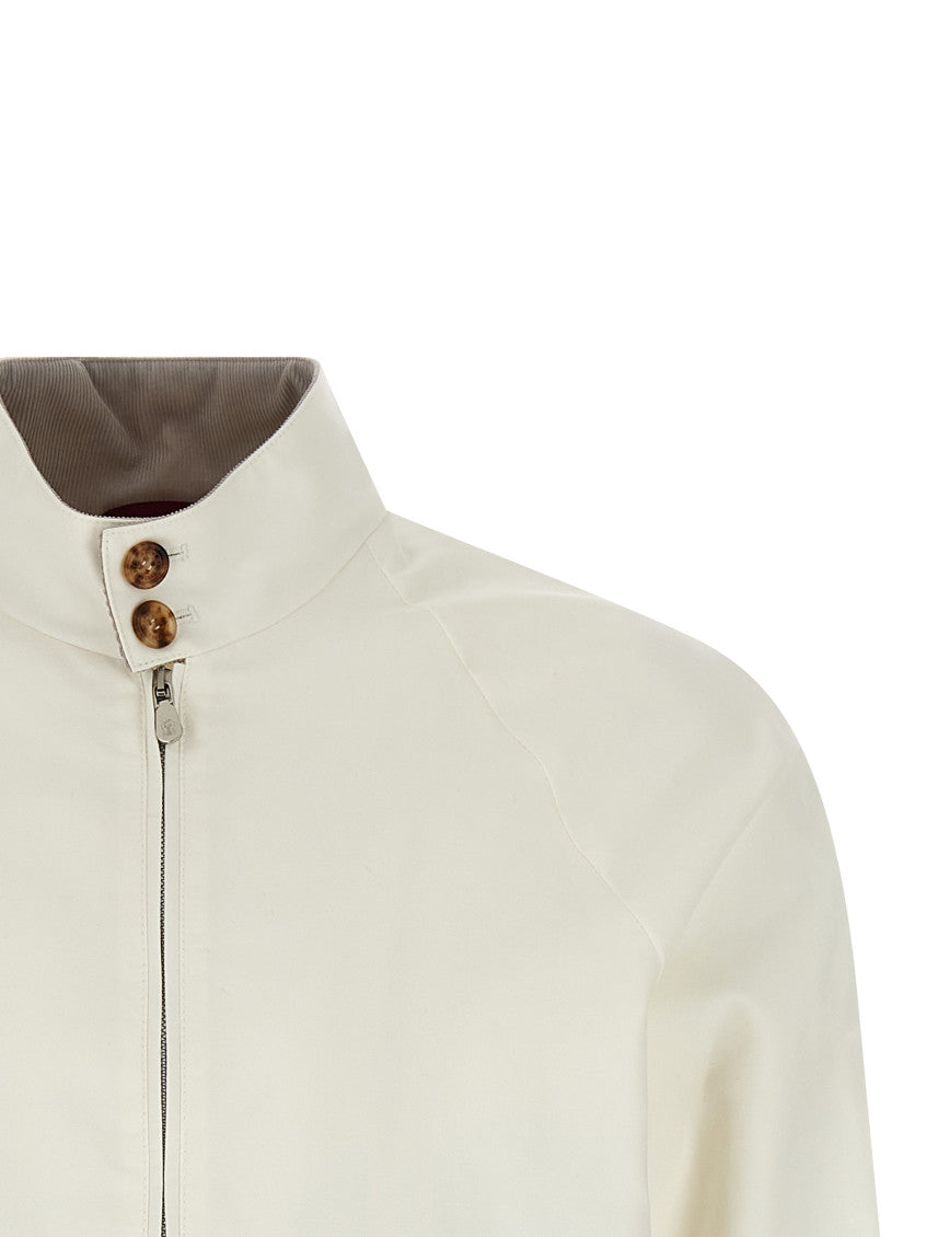 White Solid Mock Collar Jacket 3