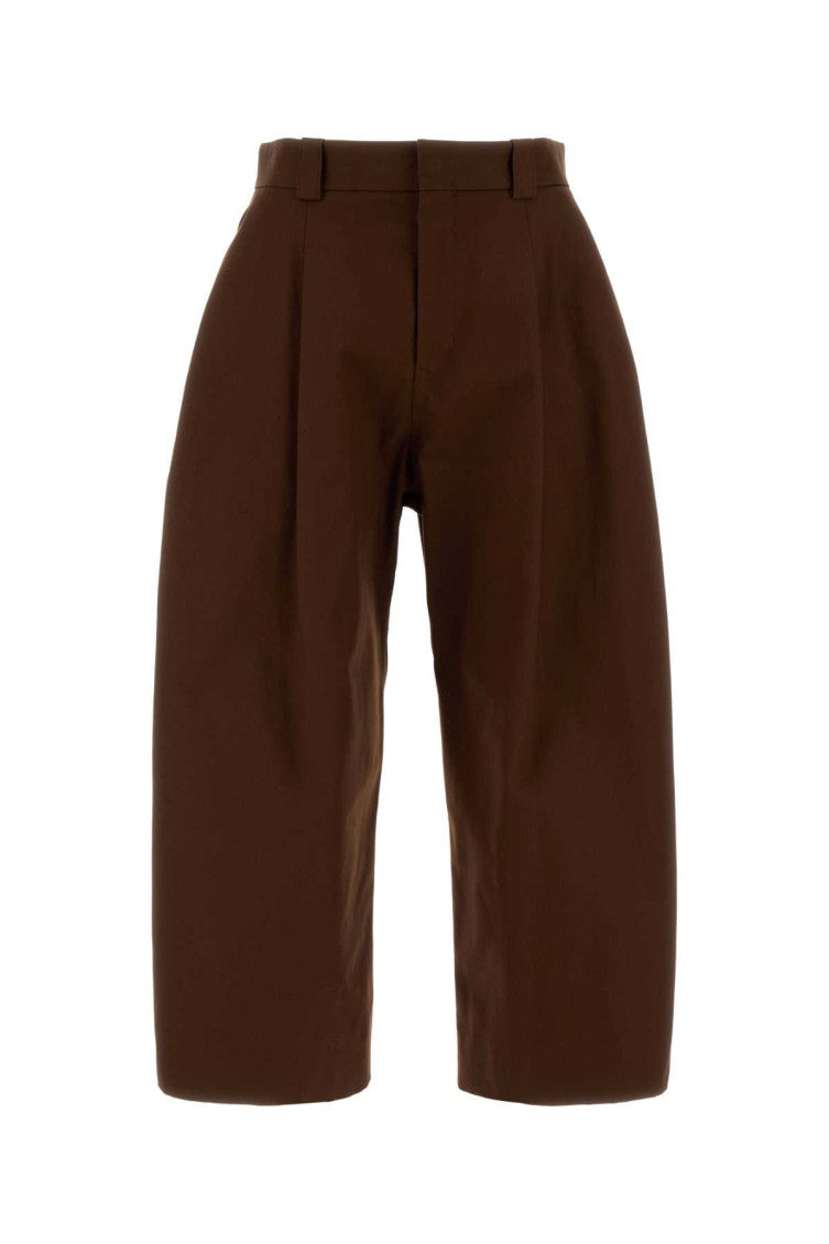 Brown Loose Pleated Pants 1