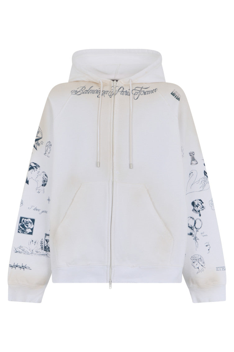 White Zip-Up Hoodie 1