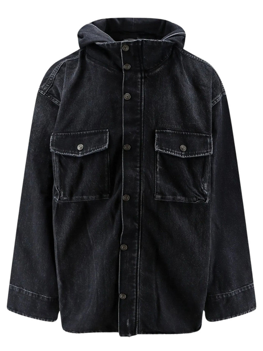Black Logo Hood Jacket 1