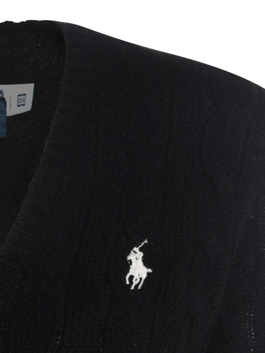 Black Knitted V Neck Sweater 3