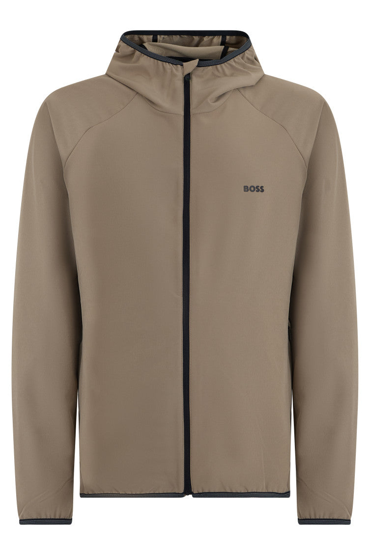 Brown Zip Up Hood Jacket 1