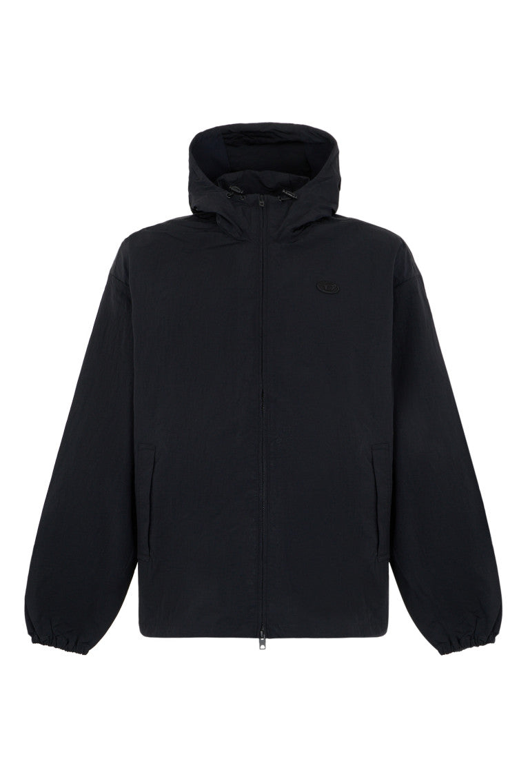 Black Logo Windbreaker Jacket 1
