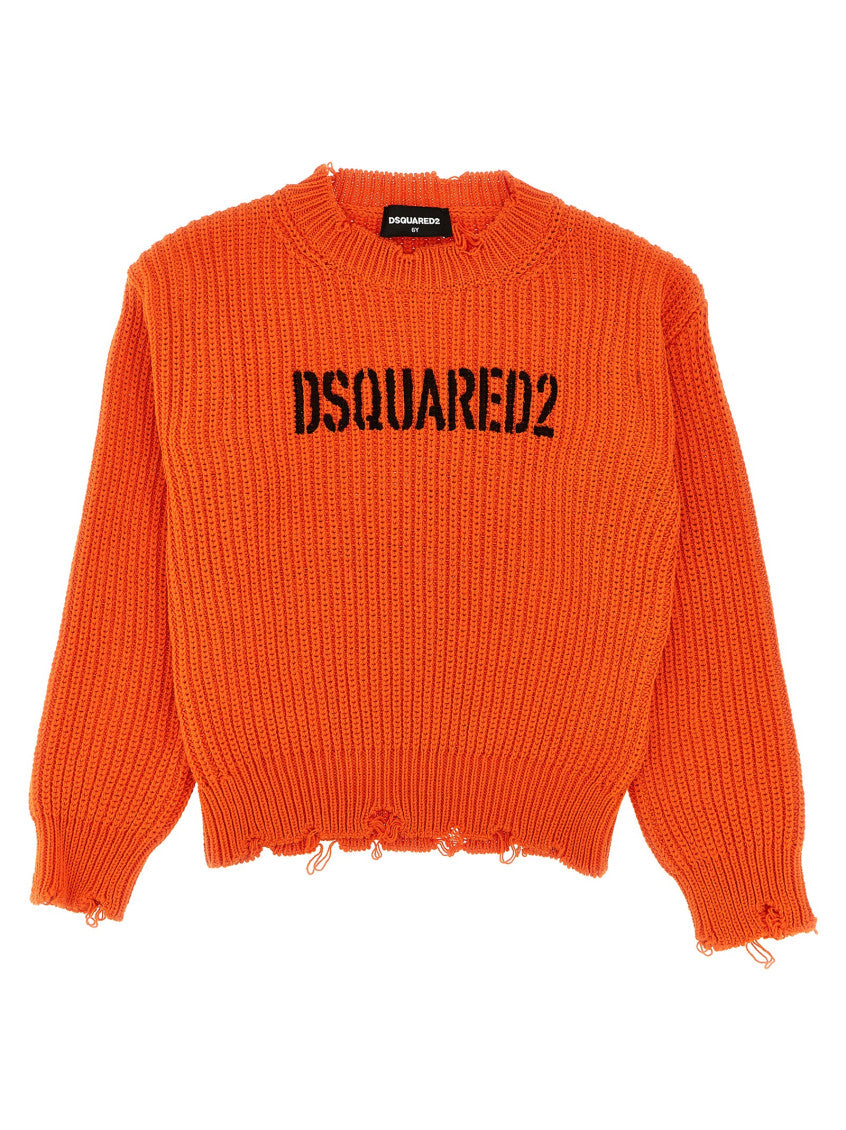 Boys Orange Logo Sweater 1