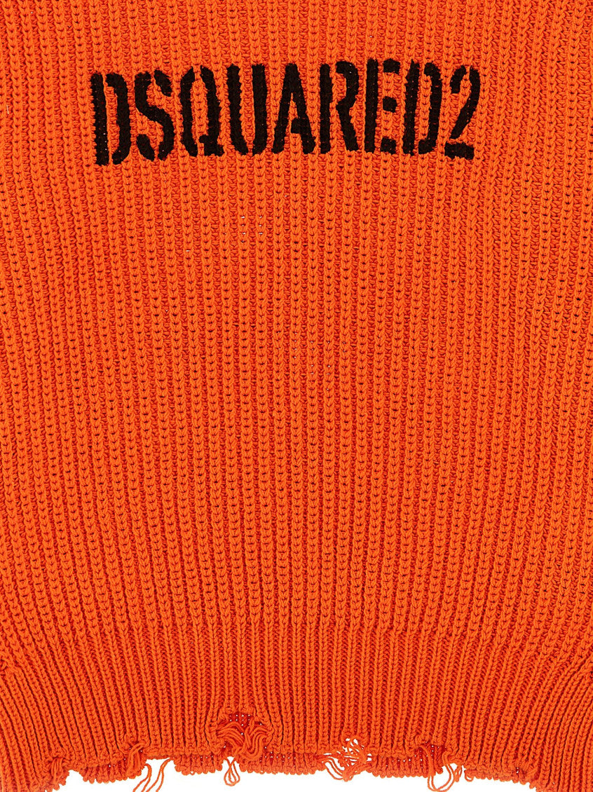 Boys Orange Logo Sweater 3