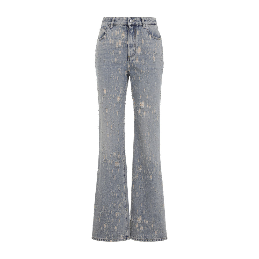 Blue Flared High Rise Jeans 1