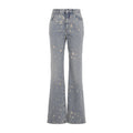 Blue Flared High Rise Jeans 1