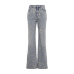 Blue Flared High Rise Jeans 1