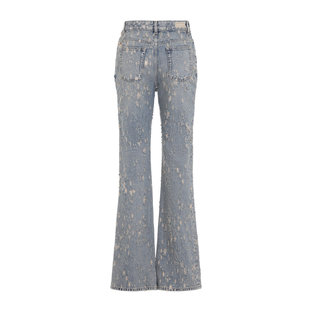Blue Flared High Rise Jeans 2