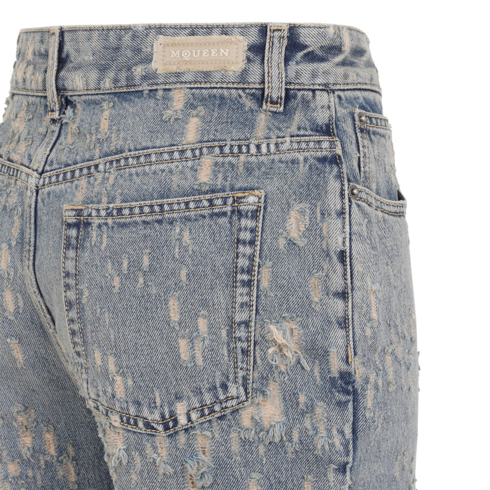 Blue Flared High Rise Jeans 3