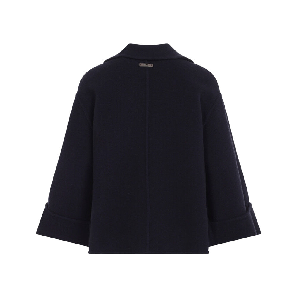 Black Notched Lapel Trench Coat 2