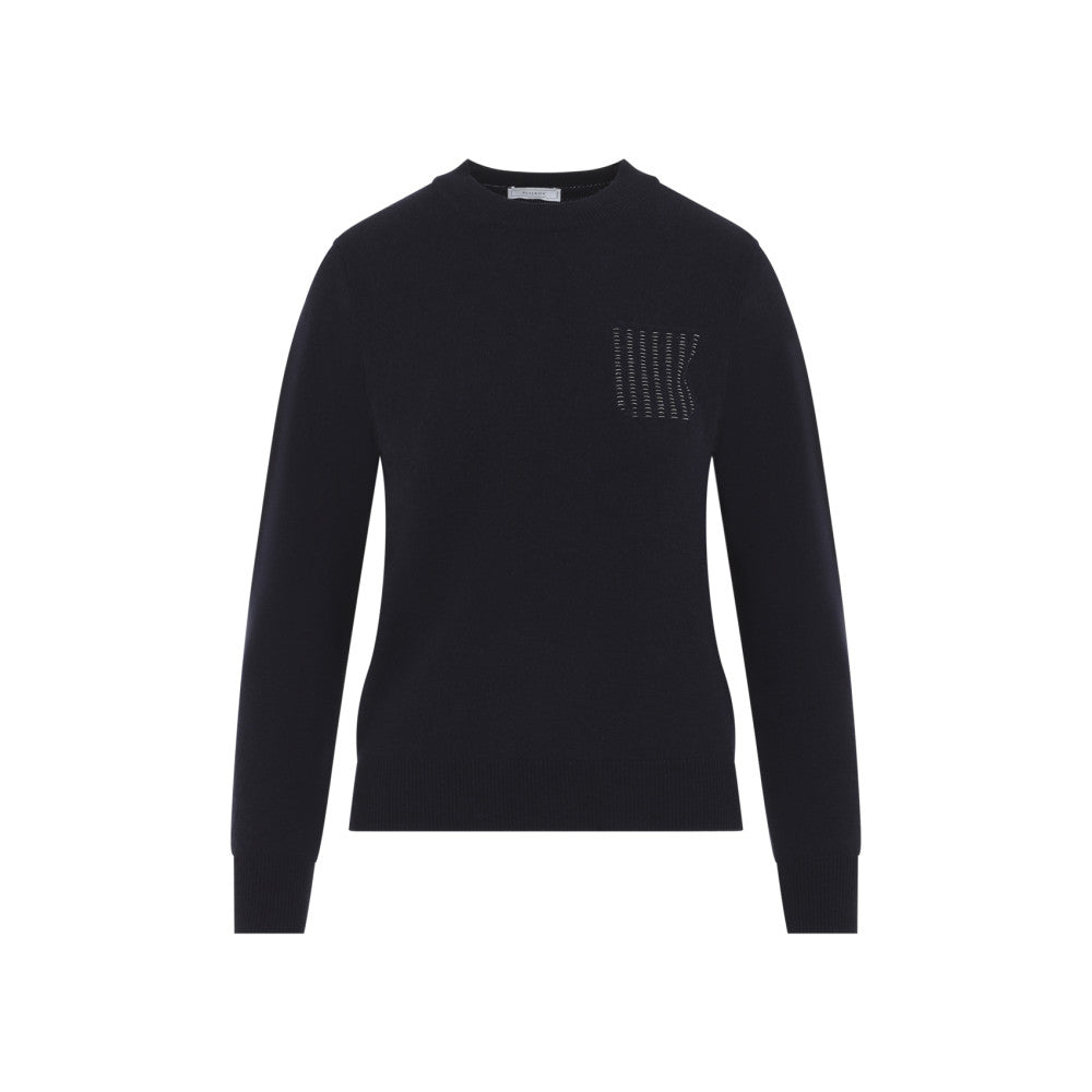 Navy Blue Logo Crew Neck Sweater 1