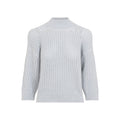 Light Blue Knitted Mock Collar Sweater 1