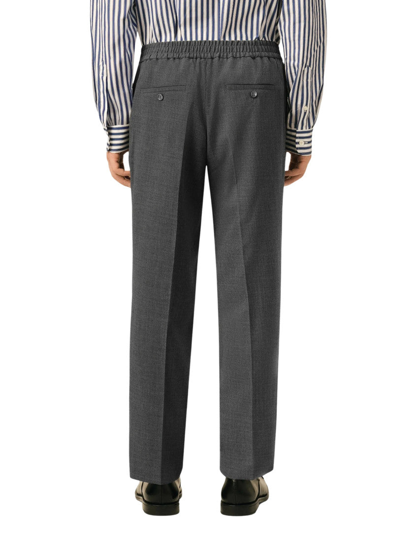 Grey Straight Elasticated Trousers 3