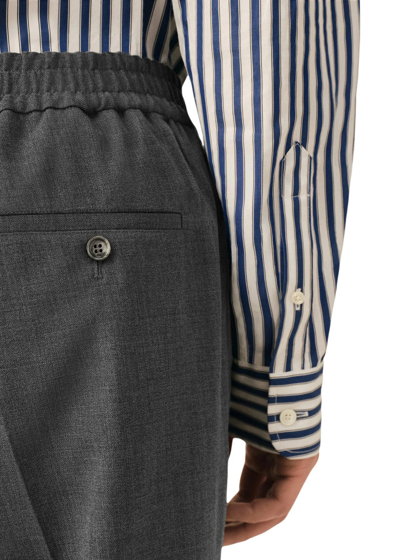 Grey Straight Elasticated Trousers 4