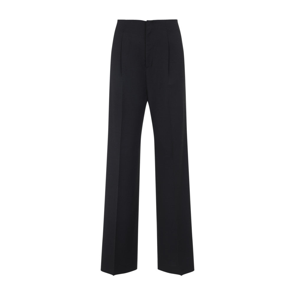 Black Straight Pleated Pants 1