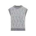 Grey Knitted Mock Collar Sweater 1