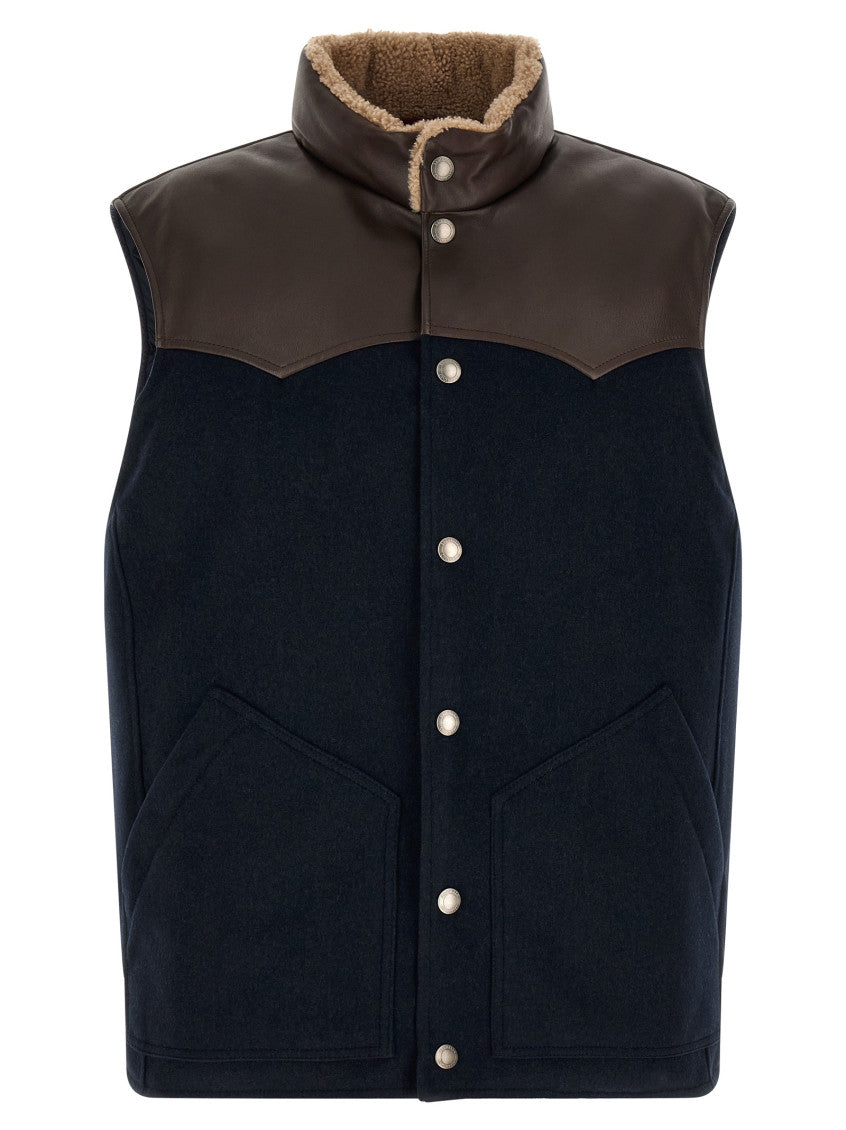 Navy Blue Sleeveless Jacket 1