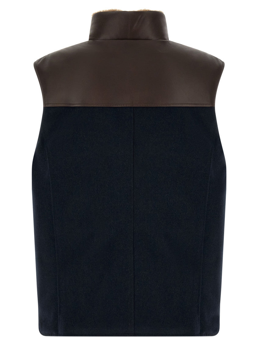 Navy Blue Sleeveless Jacket 2