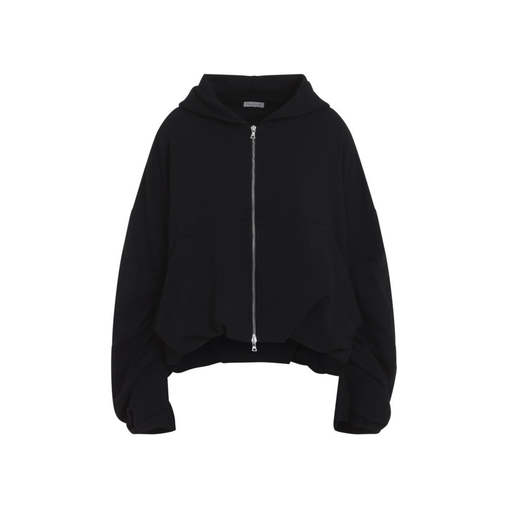Black Solid Hood Sweatshirt 1