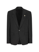 Black Notched Lapel Blazer 1