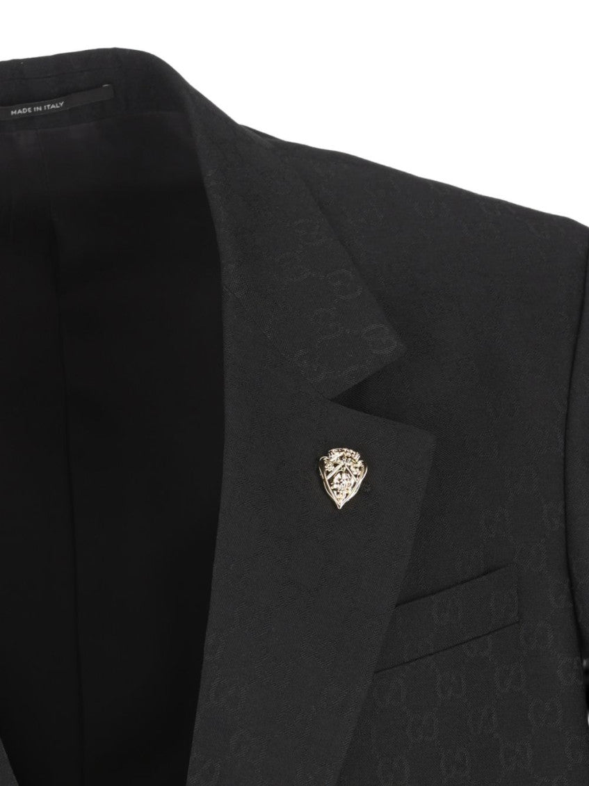 Black Notched Lapel Blazer 3