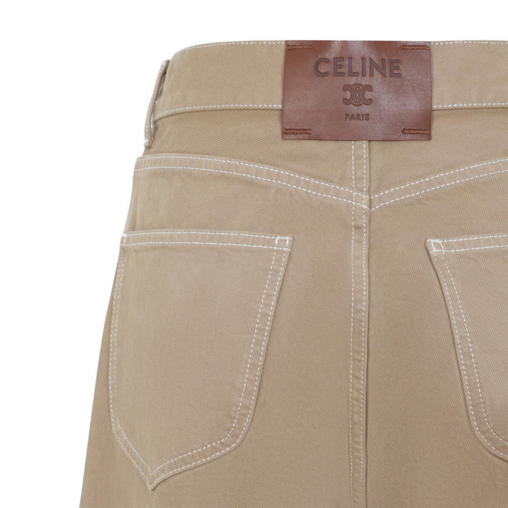Beige Straight High Rise Jeans 3