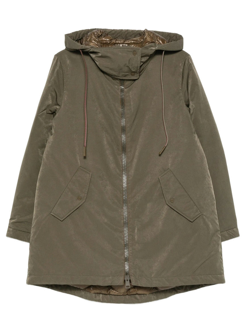 Olive Solid Hood Jackets 1
