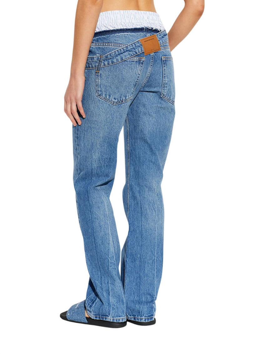 Blue Slim Mid Rise Jeans 2