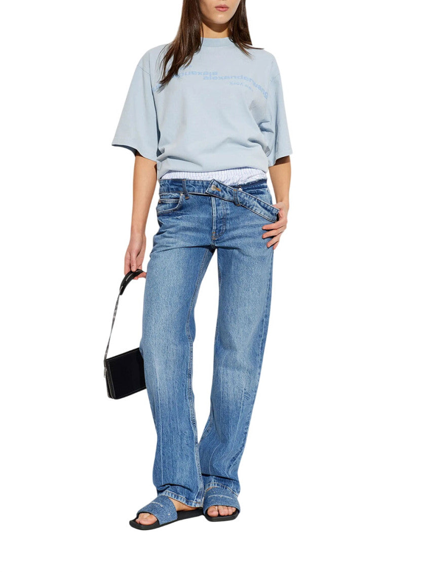 Blue Slim Mid Rise Jeans 3