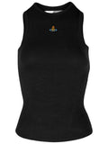 Black Logo Round Neck Top 1