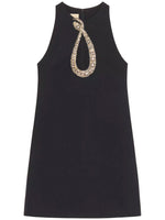 Black Embellished Round Neck Mini Dress 1