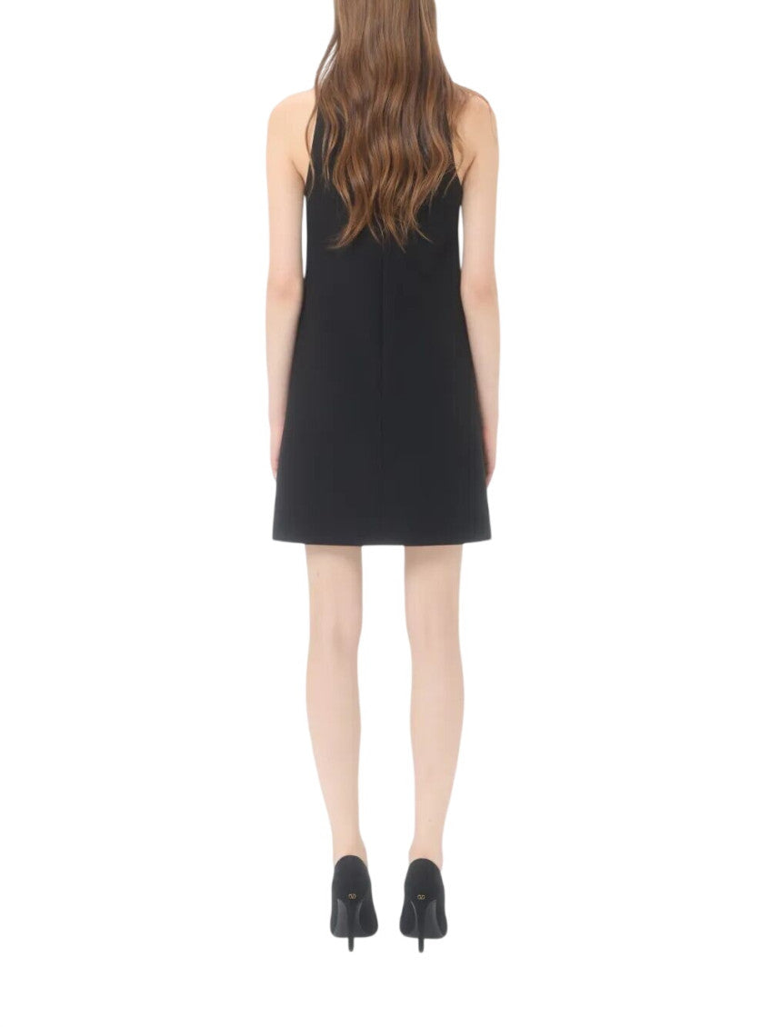 Black Embellished Round Neck Mini Dress 3
