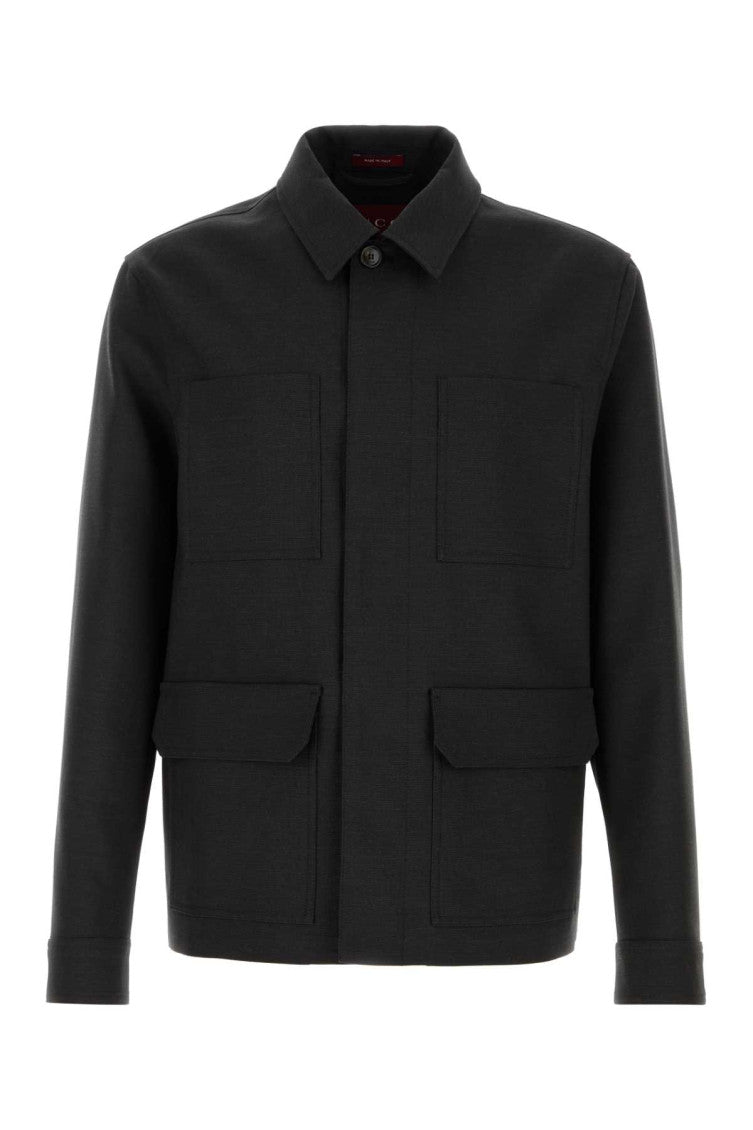 Dark Grey Shirt Collar Jacket 1