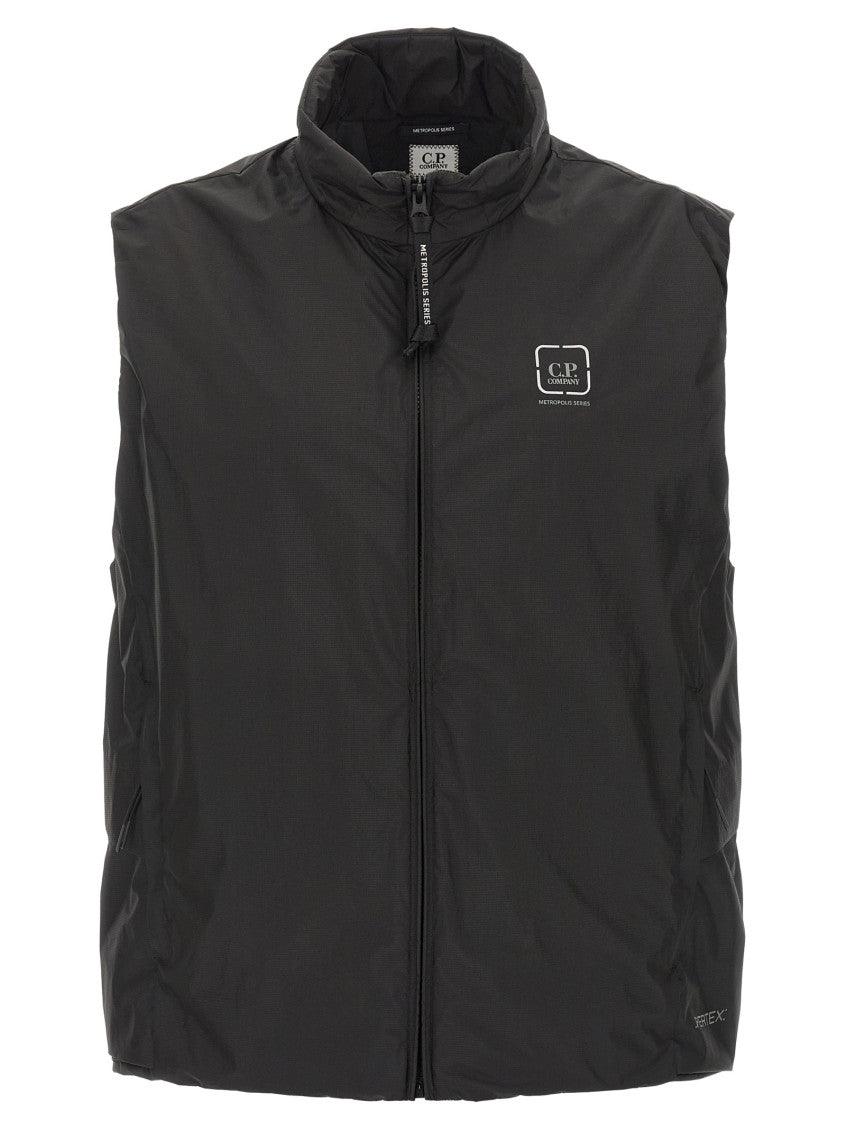 Black Logo Sleeveless Jacket 1