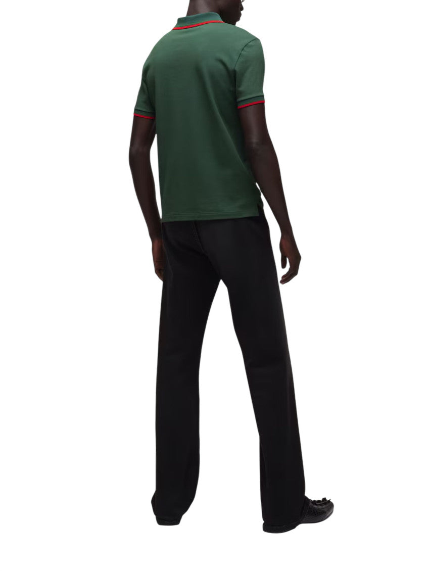 Dark Green Shirt Collar Polo 2