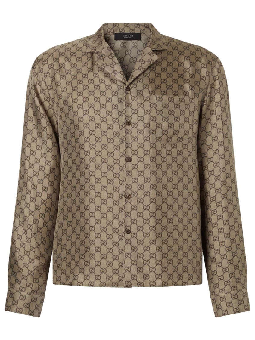 Beige Regular Jacquard Shirt 1