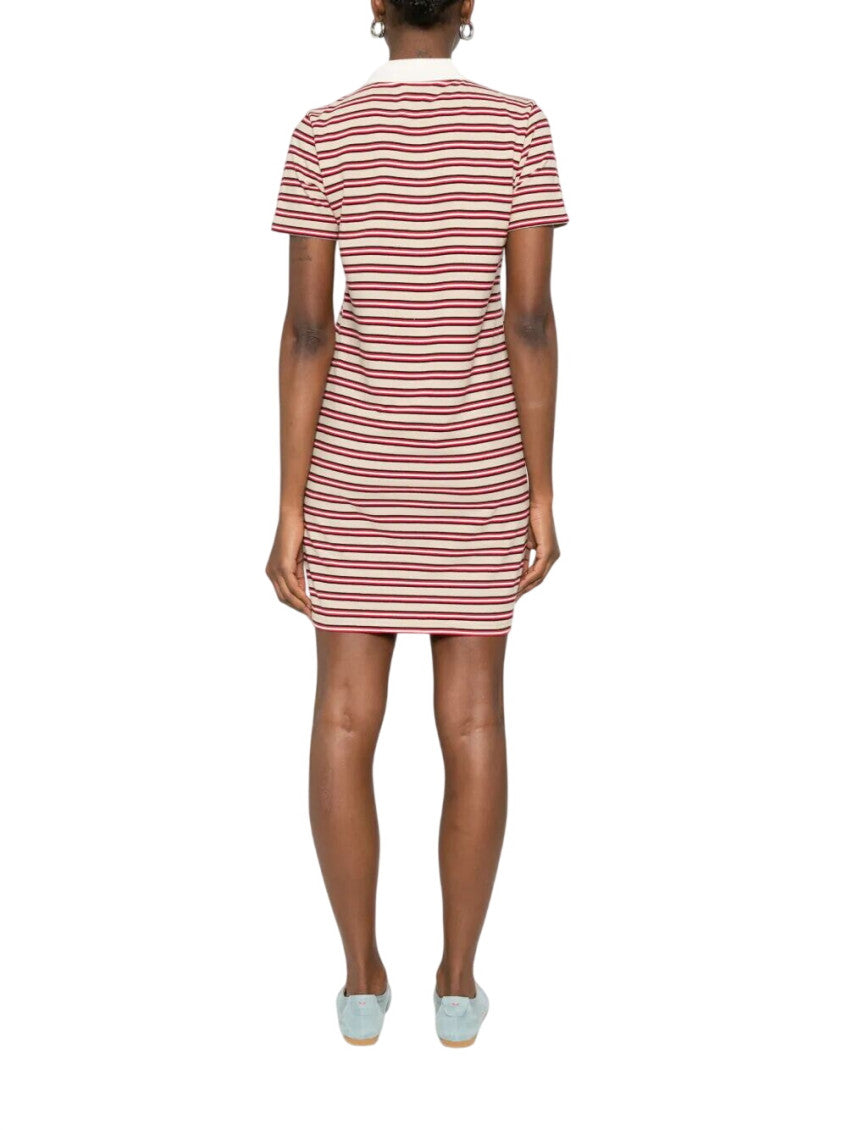 Multicolor Stripes Shirt Collar Midi Dress 3