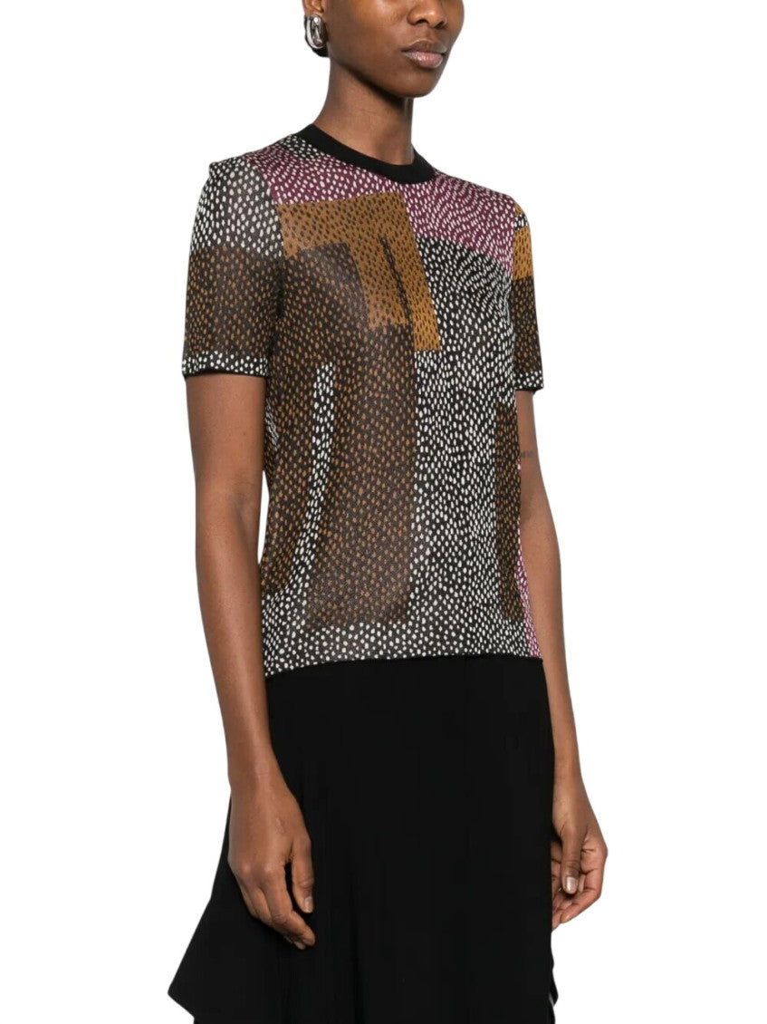 Multicolor Printed Crew Neck Sweater 2