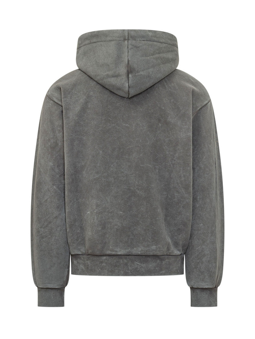 Grey Embellished Regular Hoodie 2