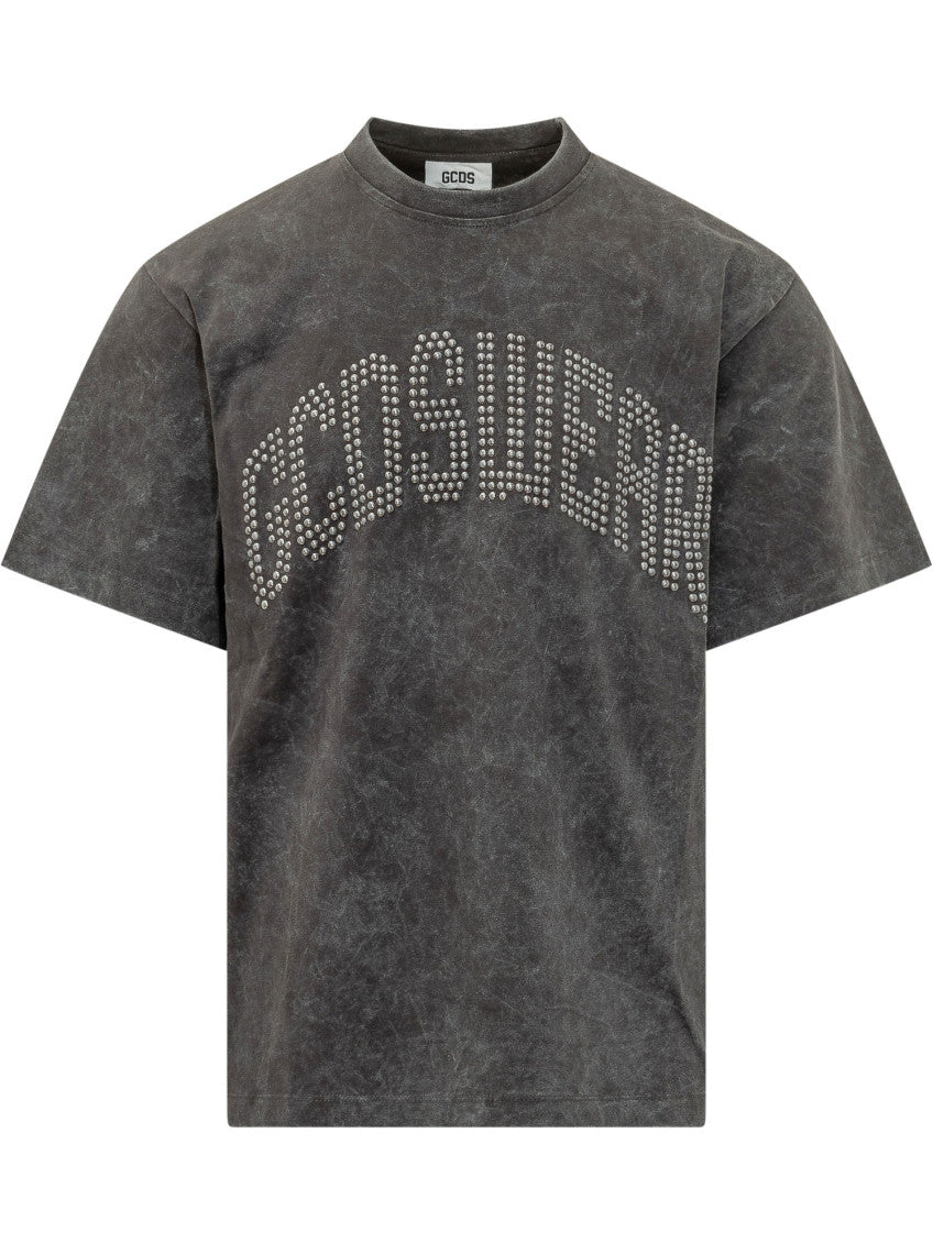 Grey Embellished Logo T-Shirt 1