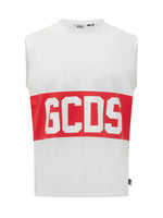 White Logo Sleeveless T-Shirt 1
