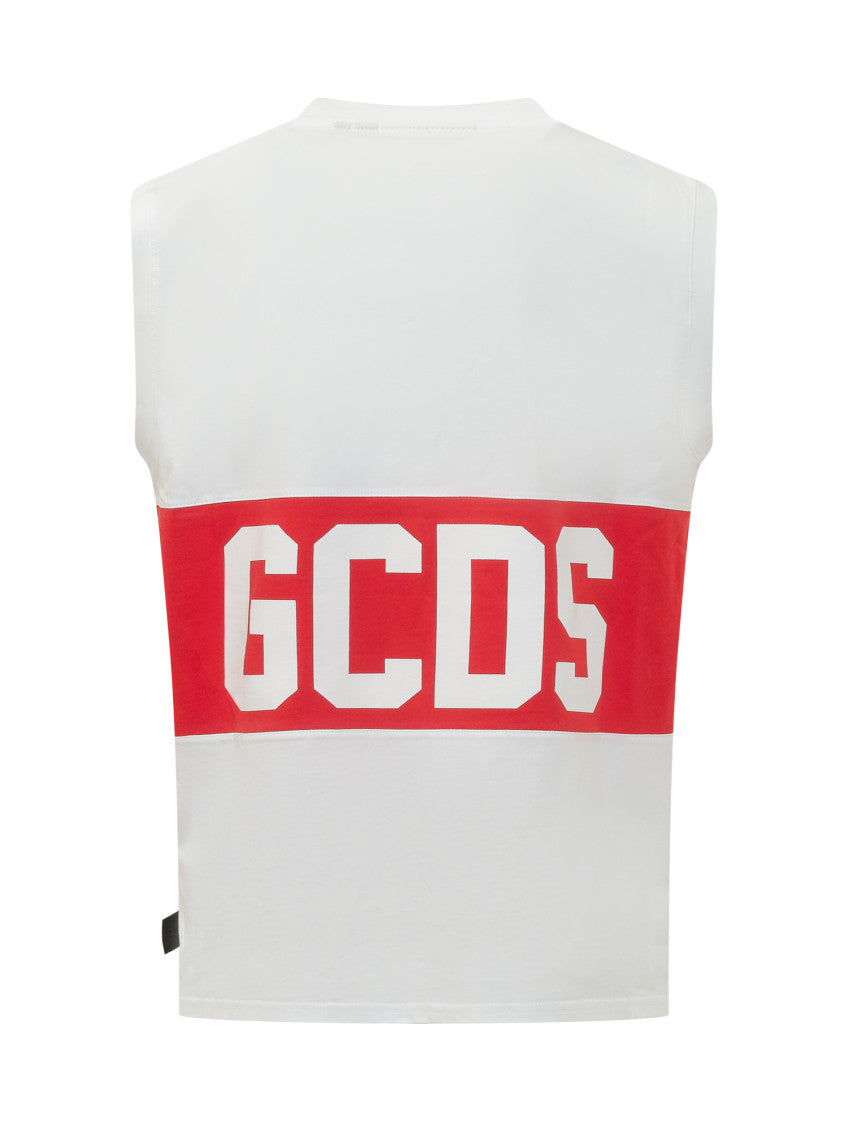 White Logo Sleeveless T-Shirt 2