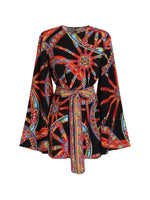 Multicolor Printed Round Neck Mini Dress 1